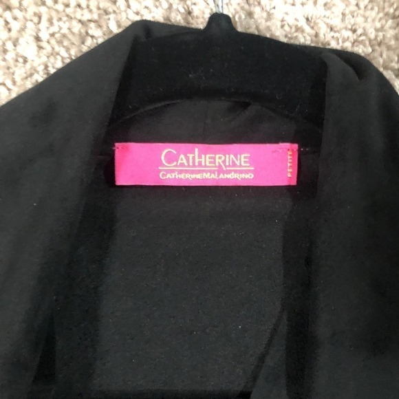 Catherine Malandrino Black Faux Suede Open Cascade Waterfall Jacket Petite Small - Picture 8 of 13